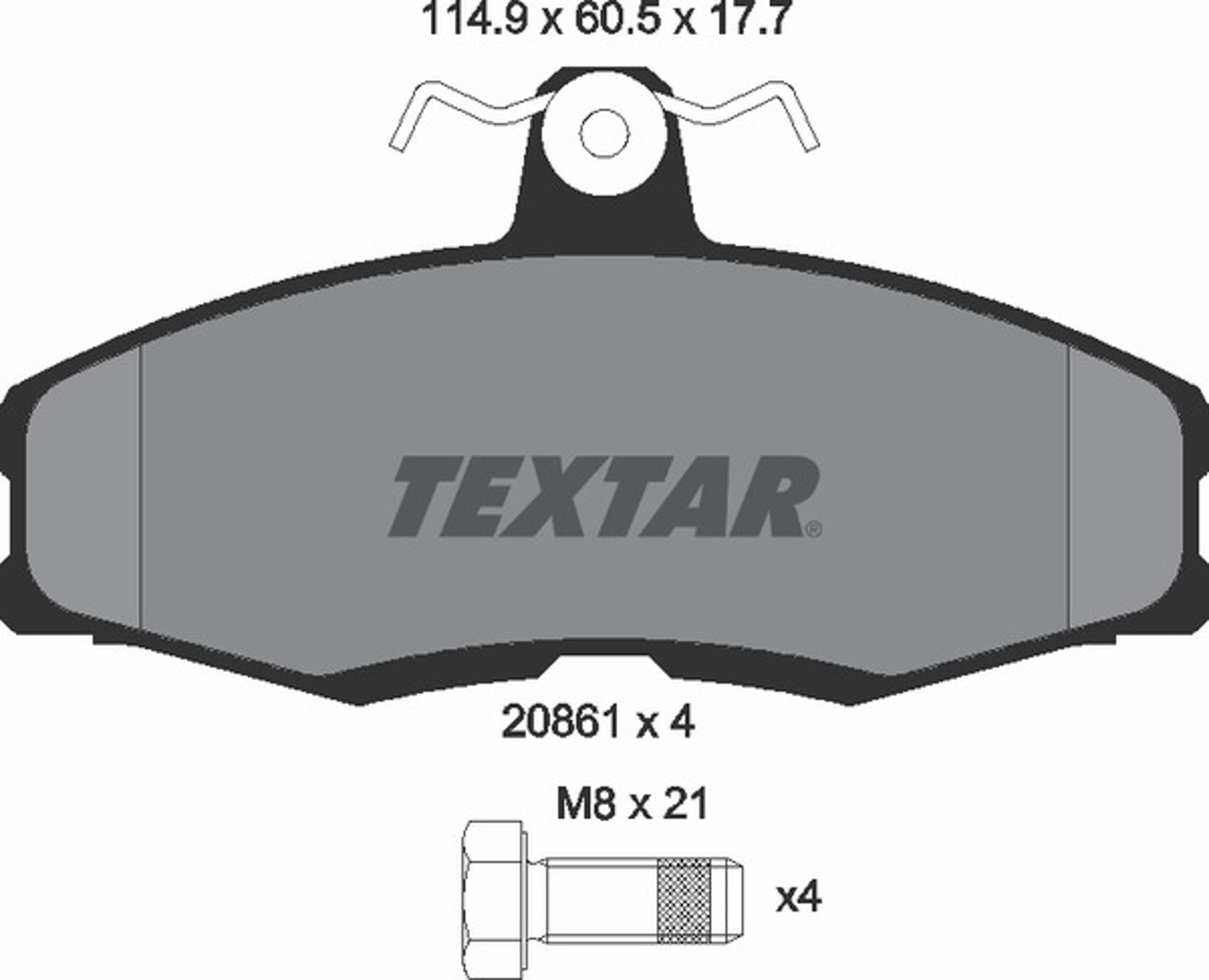 Колодки тормозные дисковые TEXTAR 2086105