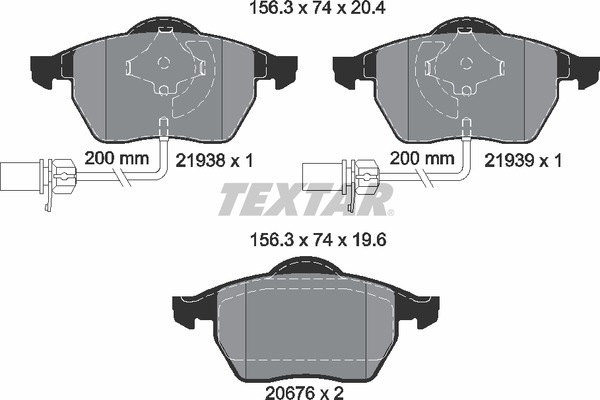 Комплект тормозных колодок дискового тормоза TEXTAR 2193801