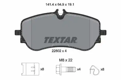 2280201 колодки тормозные дисковые задние TEXTAR 2280201