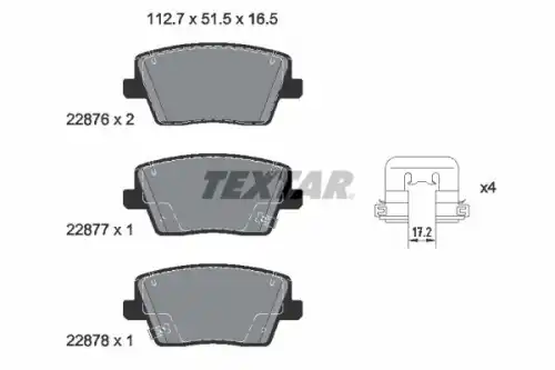 Комплект колодок дисковых TEXTAR 2287601
