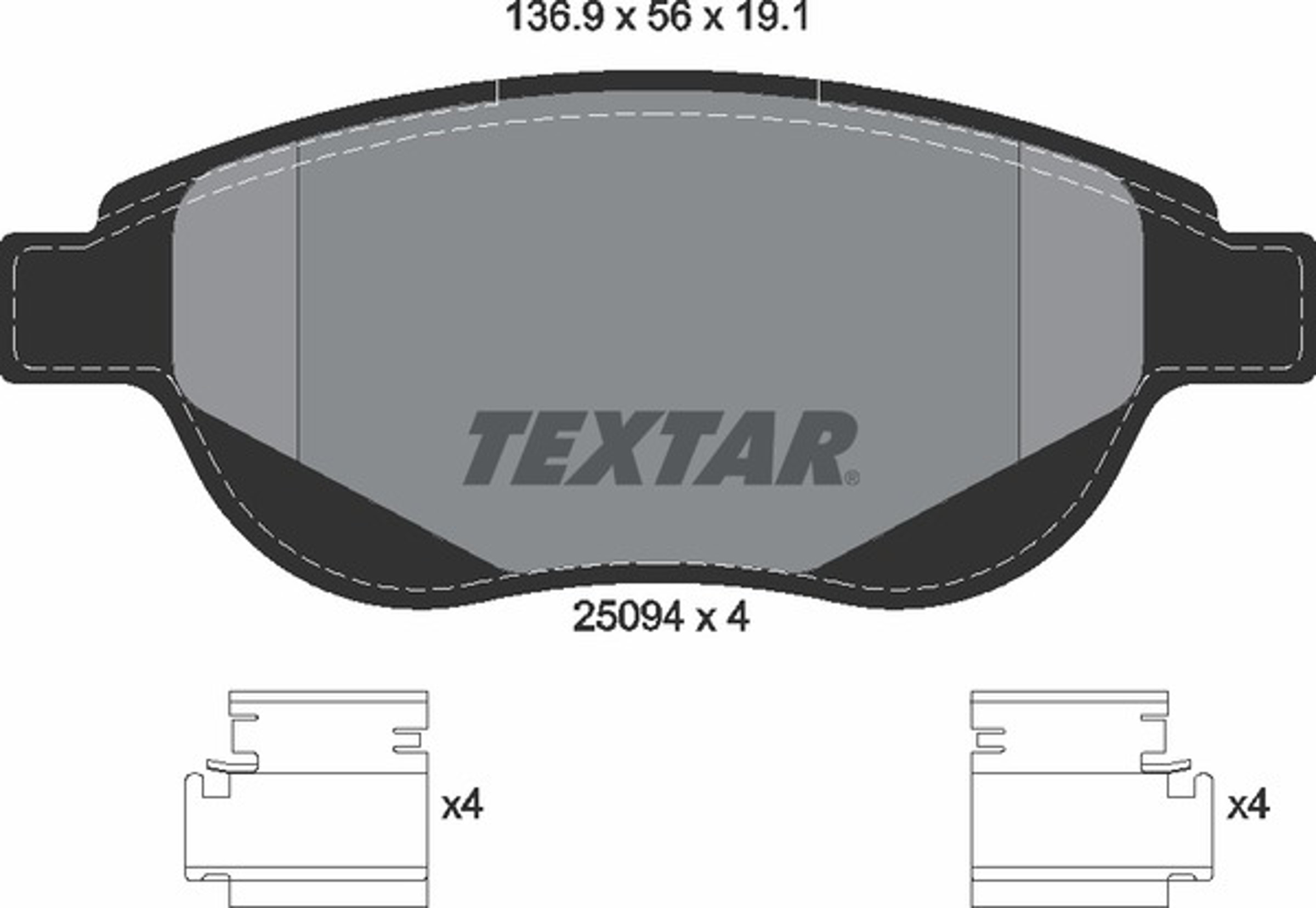 Колодки тормозные дисковые TEXTAR 2509401