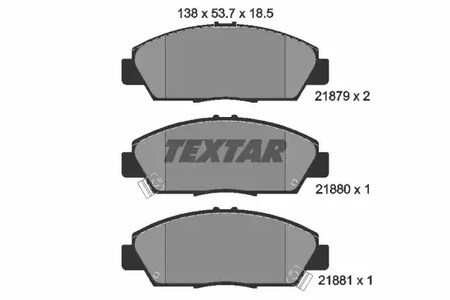 Комплект тормозных колодок дискового тормоза TEXTAR 2187901