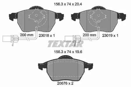 Комплект тормозных колодок дискового тормоза TEXTAR 2301802