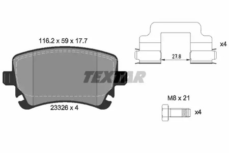 Комплект тормозных колодок дискового тормоза TEXTAR 2332601