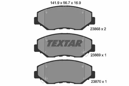 Комплект тормозных колодок дискового тормоза TEXTAR 2386801