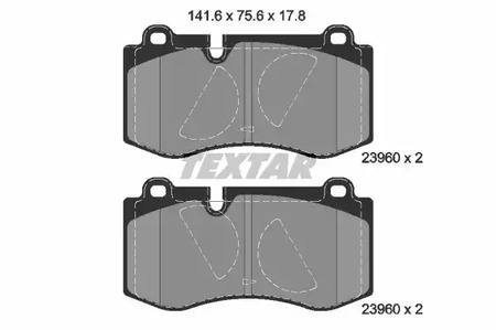 Комплект тормозных колодок дискового тормоза TEXTAR 2396001