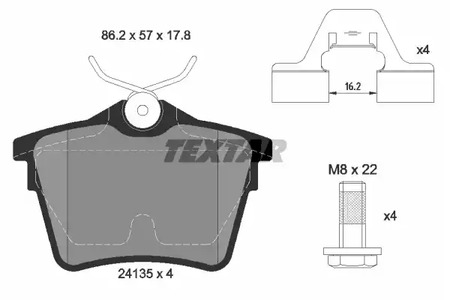 Комплект тормозных колодок дискового тормоза TEXTAR 2413501