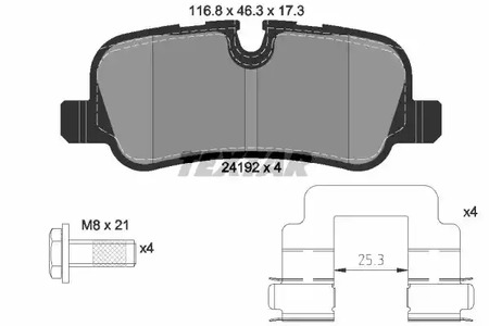 Комплект тормозных колодок дискового тормоза + TEXTAR 2419201