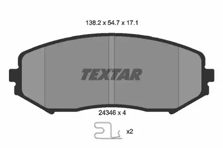 Комплект тормозных колодок дискового тормоза TEXTAR 2434601