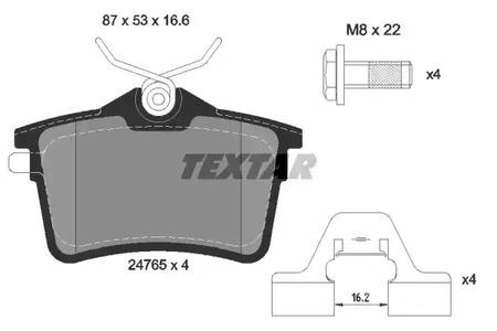 Комплект тормозных колодок дискового тормоза TEXTAR 2476501