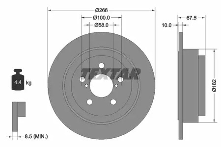 Диск тормозной TEXTAR 92082000