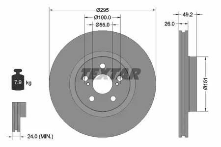 Диск тормозной TEXTAR 92135603