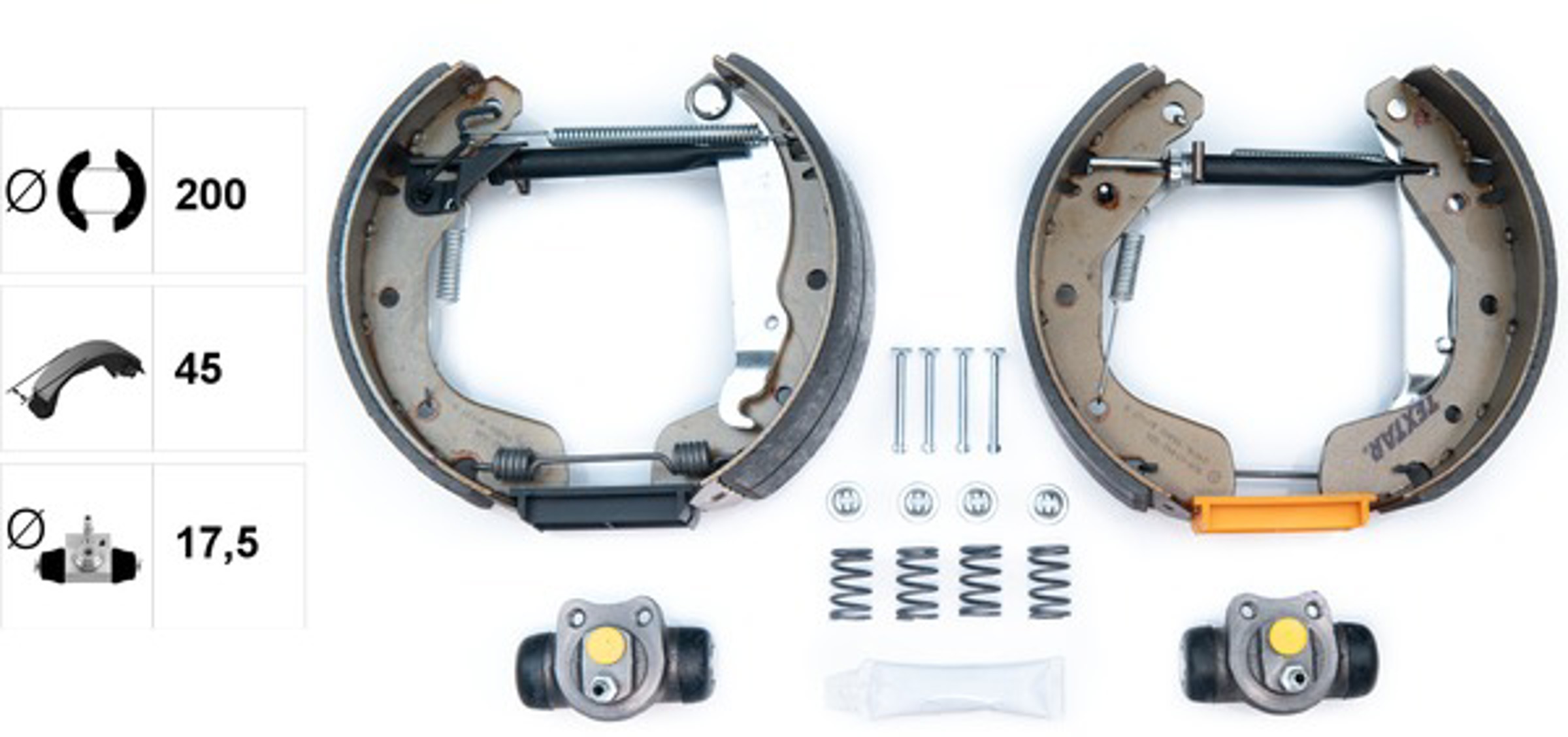 Комплект барабанных тормозных колодок shoe kit pro TEXTAR 84044903