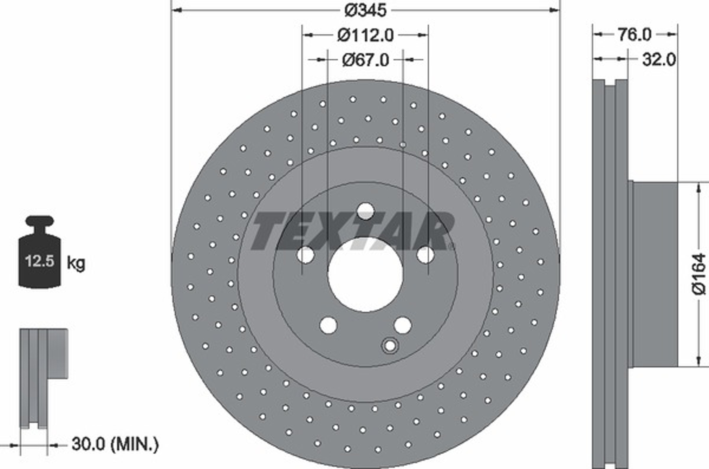 Диск тормозной TEXTAR 92108800