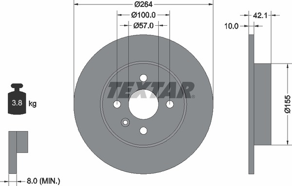 Тормозной диск TEXTAR 92124703