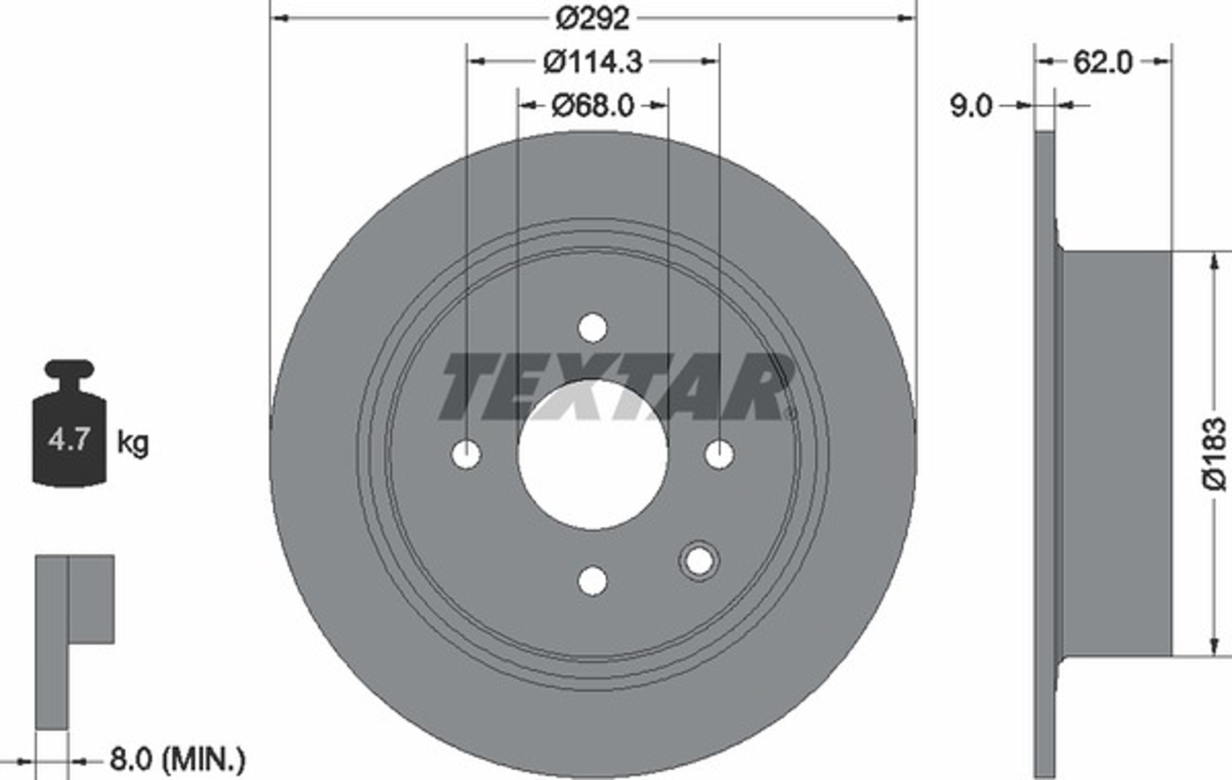 Диск тормозной TEXTAR 92234303