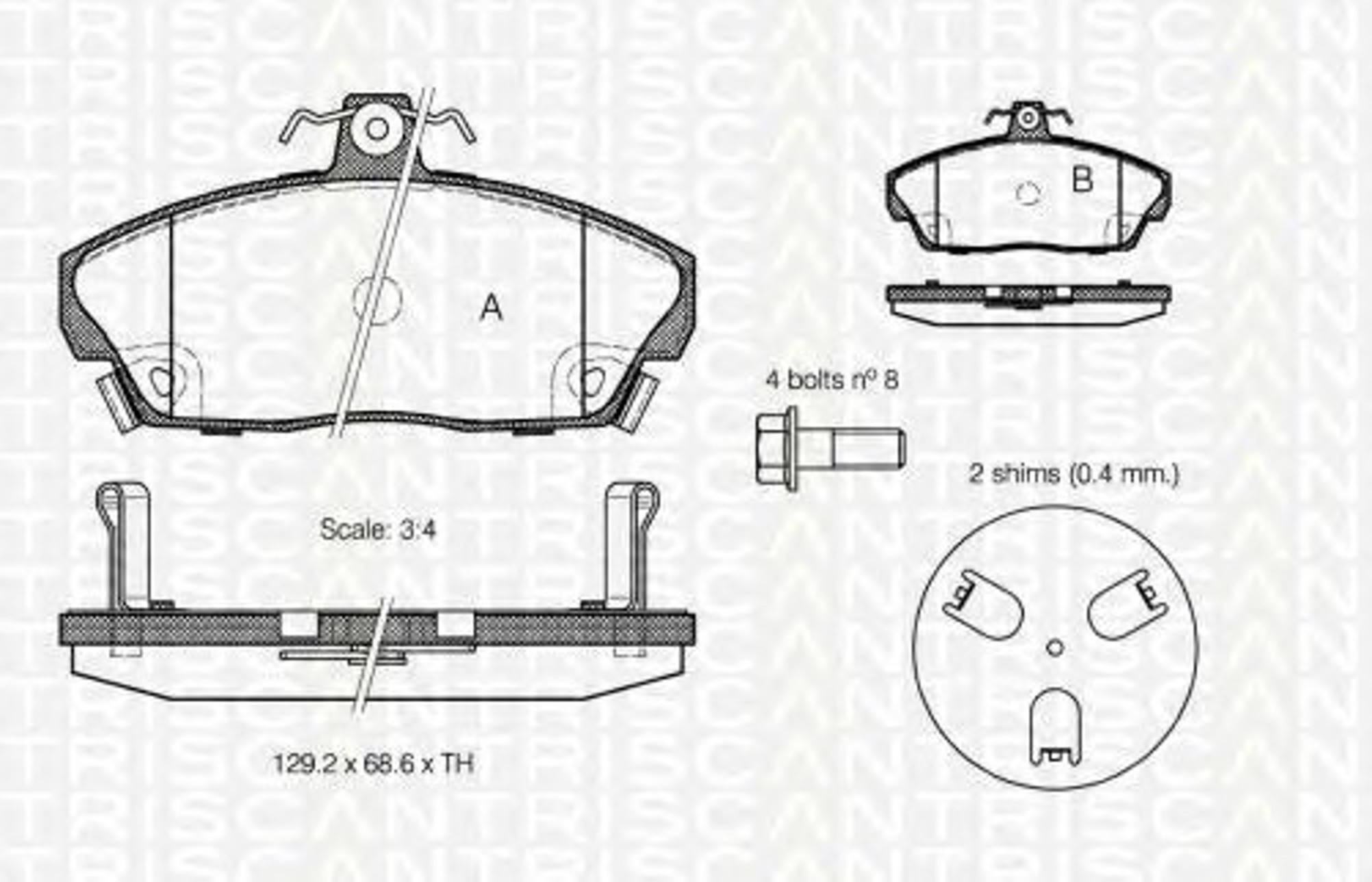 Колодки тормозные дисковые TRISCAN 8110 40056