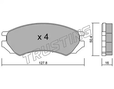 Комплект тормозных колодок дискового тормоза TRUSTING 184.0