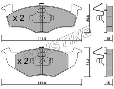 Комплект тормозных колодок дискового тормоза TRUSTING 215.2
