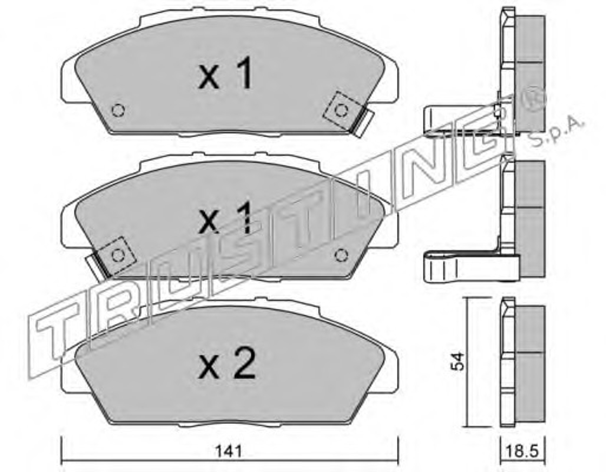 Колодки тормозные дисковые TRUSTING 394.0