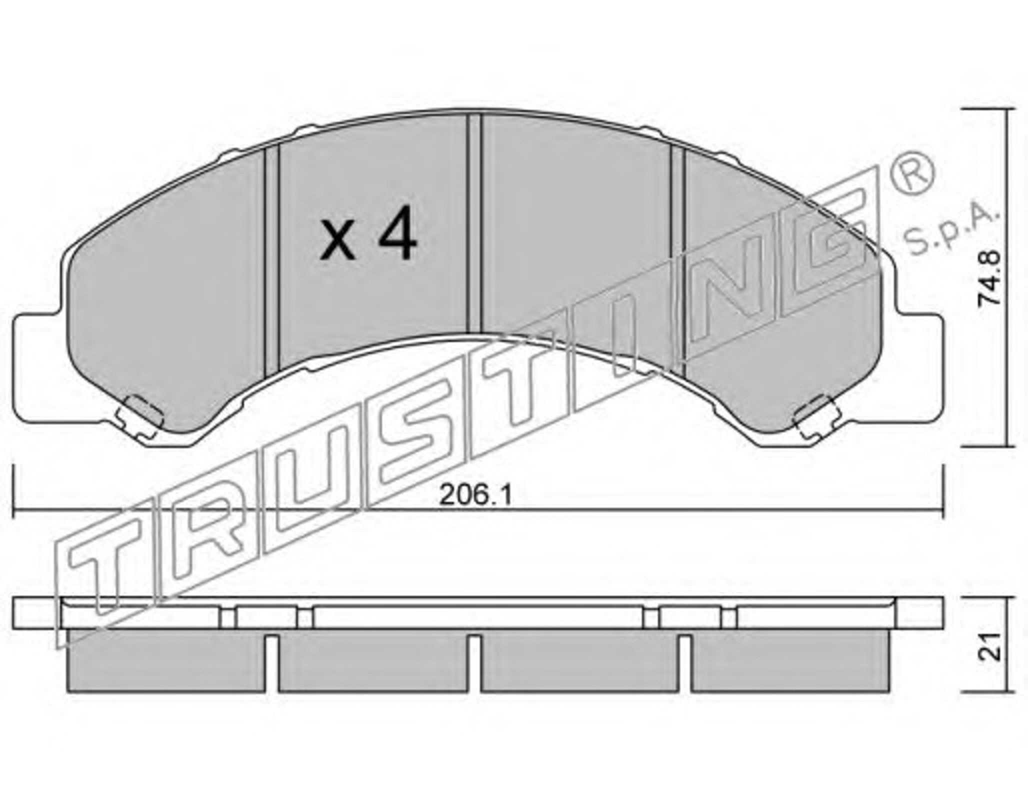 Колодки тормозные дисковые TRUSTING 636.0