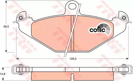 Комплект тормозных колодок дискового тормоз cotec TRW GDB1041