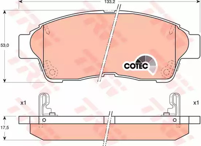 Комплект тормозных колодок дисковый тормоз cotec
