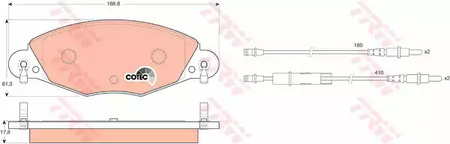 Комплект тормозных колодок дискового тормоз cotec TRW GDB1449