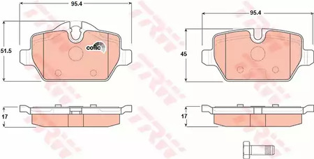 Комплект тормозных колодок дискового тормоз cotec TRW GDB1612