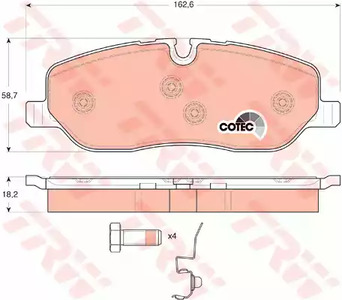 Комплект тормозных колодок дискового тормоз cotec