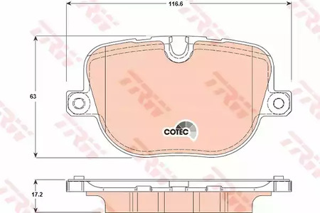 Комплект тормозных колодок дискового тормоз cotec TRW GDB1824