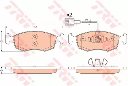 Комплект тормозных колодок дискового тормоза TRW GDB1900