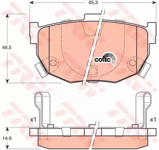 Комплект тормозных колодок дискового тормоз cotec TRW GDB3170