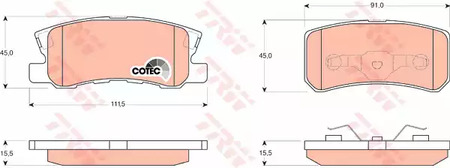 Комплект тормозных колодок дискового тормоза TRW GDB3247