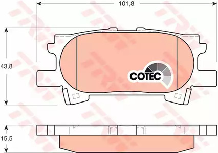 Комплект тормозных колодок дискового тормоз cotec TRW GDB3339