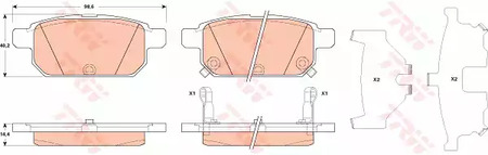 Комплект тормозных колодок дискового тормоз cotec TRW GDB3529