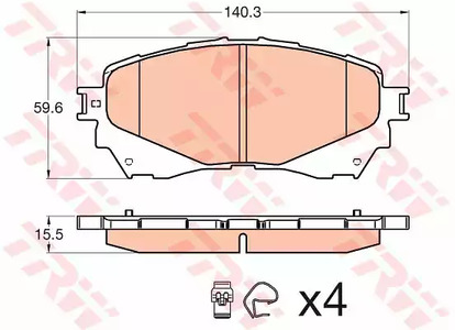 Комплект тормозных колодок дискового тормоза TRW GDB3580