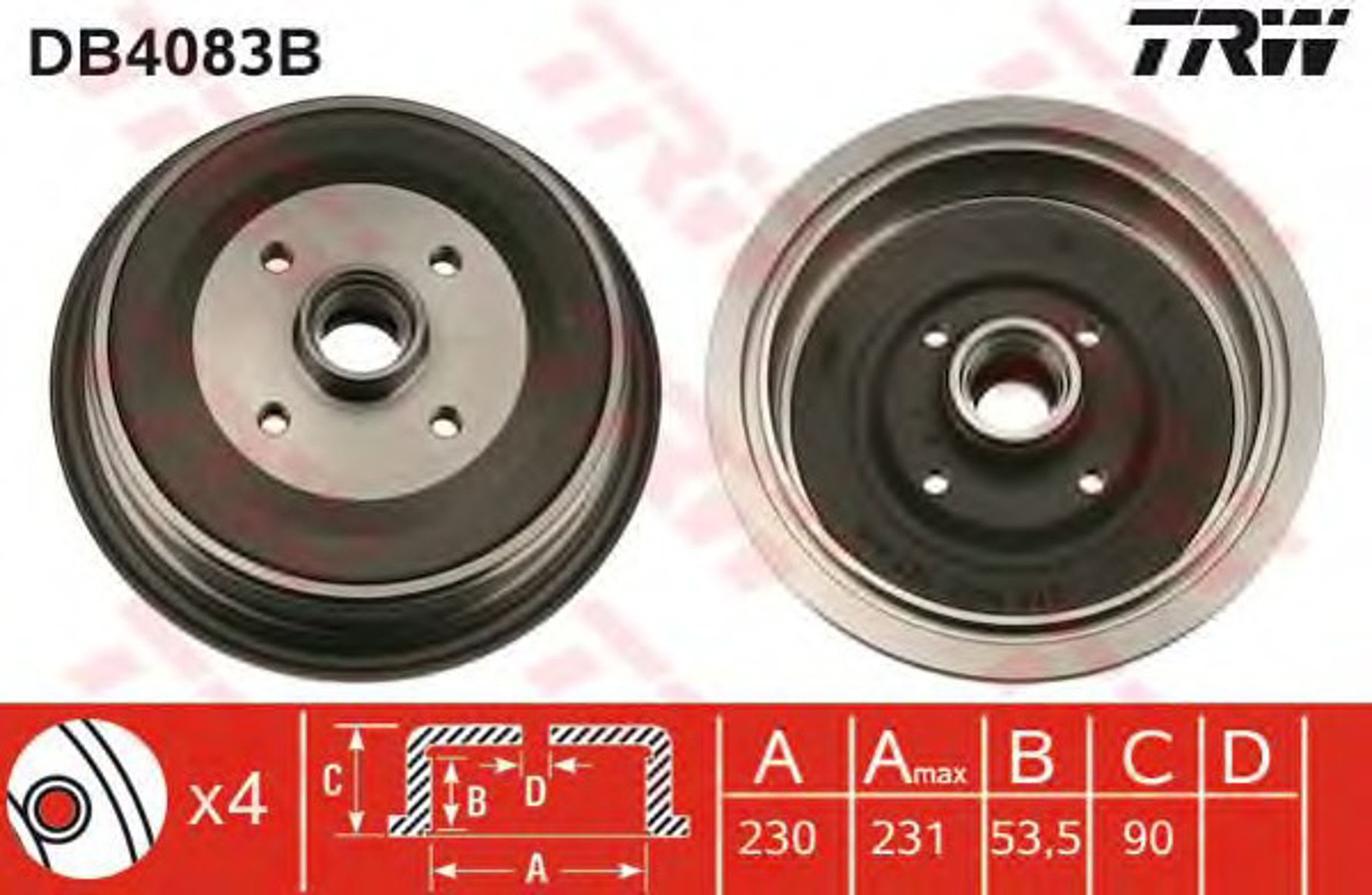 Барабан тормозной TRW DB4083B