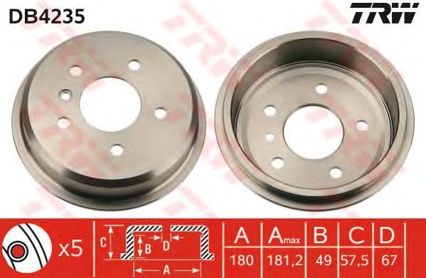 Тормозной барабан TRW DB4235