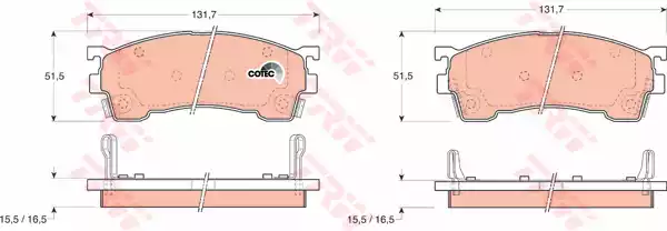 Комплект тормозных колодок дисковый тормоз cotec