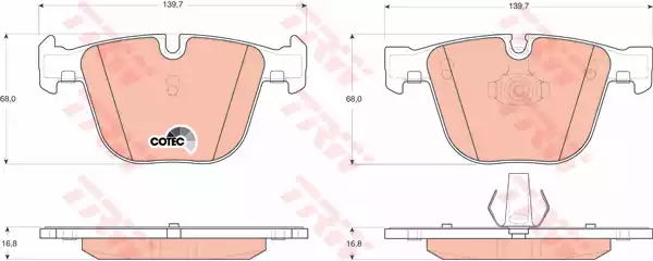 Комплект тормозных колодок дискового тормоза TRW GDB1502
