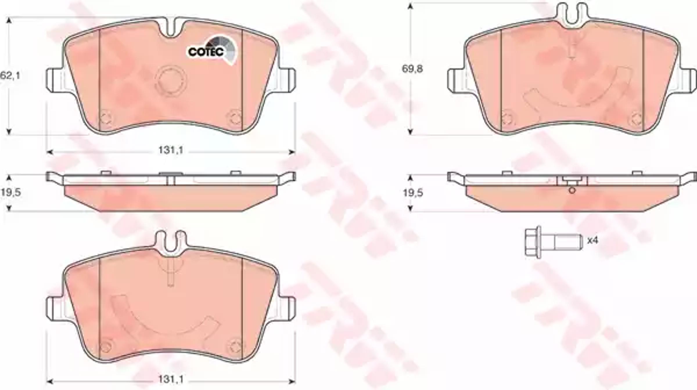 Колодки тормозные дисковые TRW GDB1514