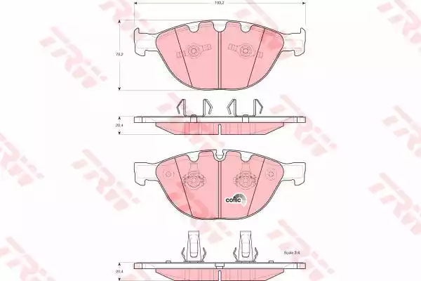 Комплект тормозных колодок дискового тормоз cotec TRW GDB1558