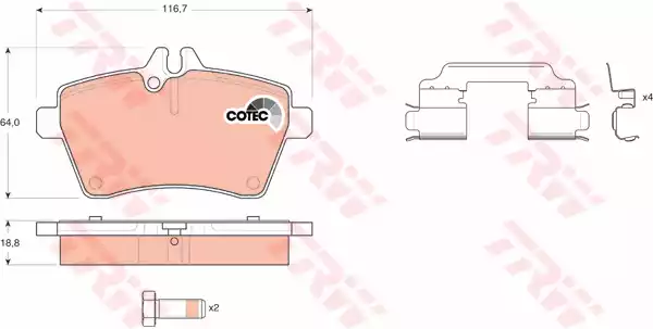 Комплект тормозных колодок дискового тормоз cotec
