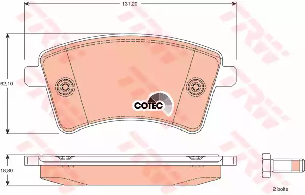 Комплект тормозных колодок дискового тормоз cotec