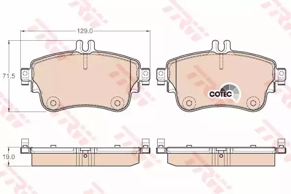 Комплект тормозных колодок дискового тормоз cotec TRW GDB1933