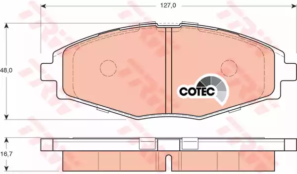 Комплект тормозных колодок дискового тормоз cotec TRW GDB3195