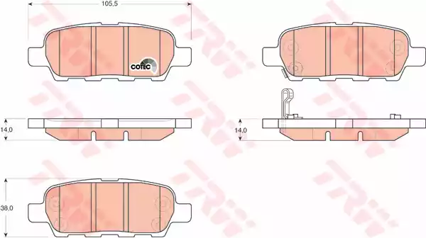 Комплект тормозных колодок дискового тормоз cotec TRW GDB3294