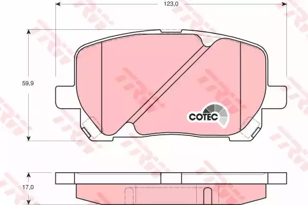 Комплект тормозных колодок дискового тормоз cotec TRW GDB3315