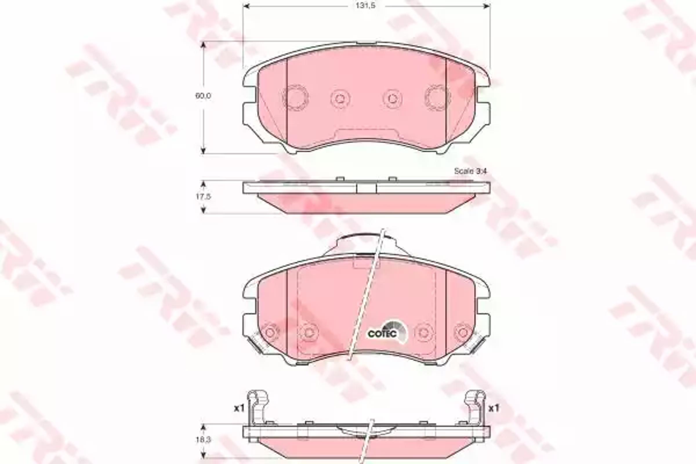 Колодки тормозные дисковые TRW GDB3386